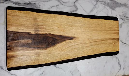 "Two Tone"- a Live Edge Black Walnut Grazing Board