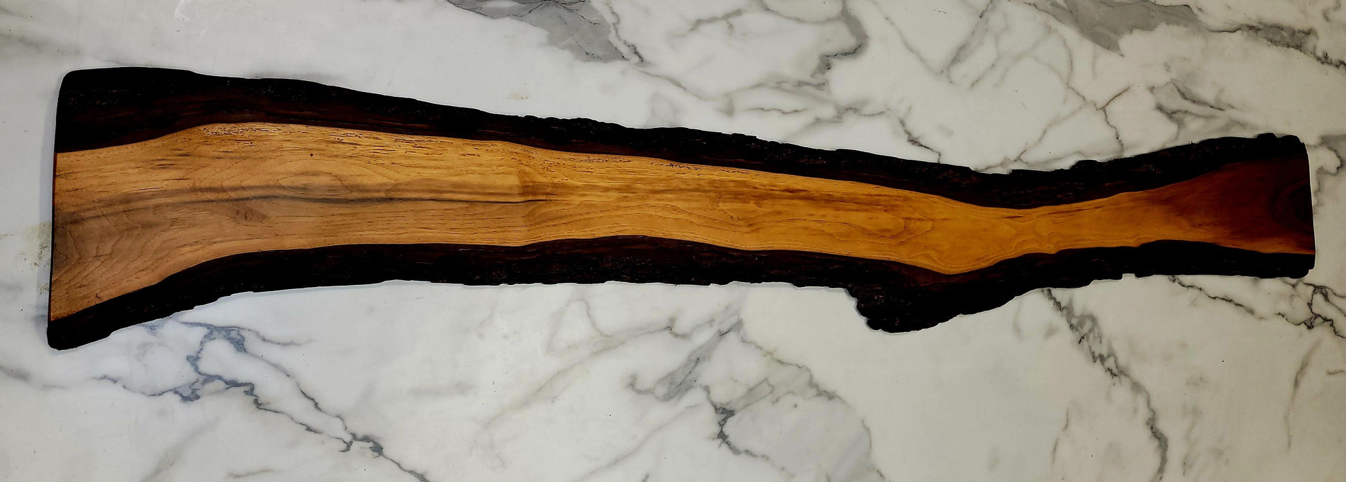 Long with a Curve- A Live Edge Black Walnut Grazing Board - Live Edged Woodcraft