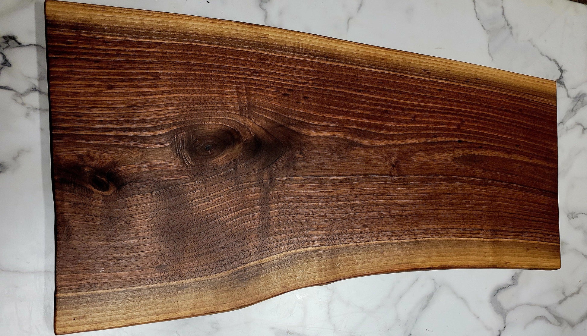 "Wavy Lines"- A Live Edge Black Walnut Grazing Board - Live Edged Woodcraft